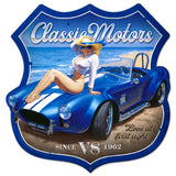 Classic Motors Shield Metal Sign