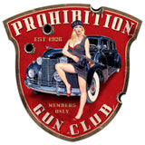 Prohibition Gun Club Shield Metal Sign