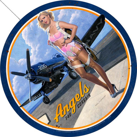 ANGELS CORSAIR XL 18 GAUGE Metal Sign