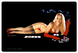 Red Light Poker Metal Sign