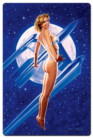 Fly Me To The Moon Metal Sign