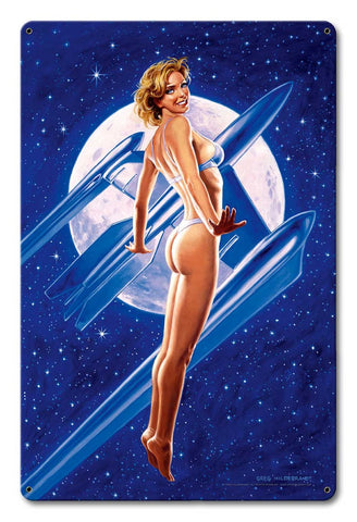 Fly Me To The Moon Metal Sign