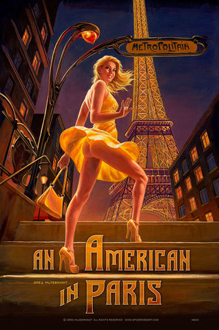 American in Paris Metal Sign