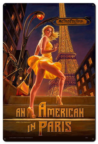 American in Paris Metal Sign