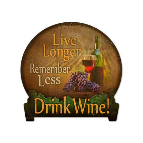 Drink Wine Vintage Sign Metal Sign