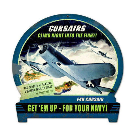 Corsairs Climb Vintage Sign Metal Sign