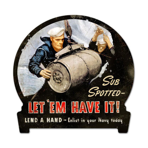 Sub Spotted Vintage Sign Metal Sign