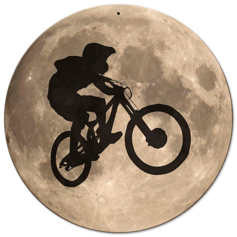 PTSB117 - BIKER OVER THE MOON Vintage Sign Metal Sign