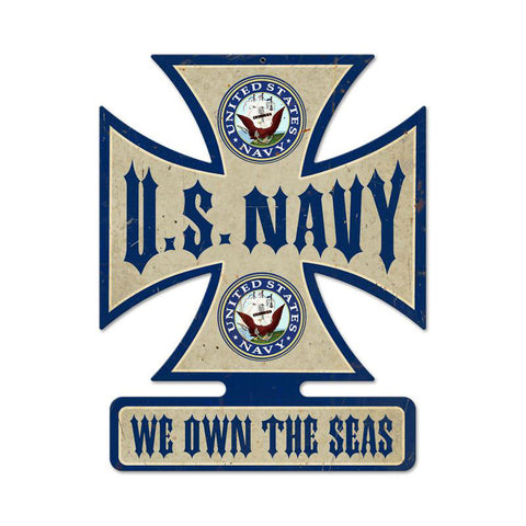 Navy Vintage Sign Metal Sign