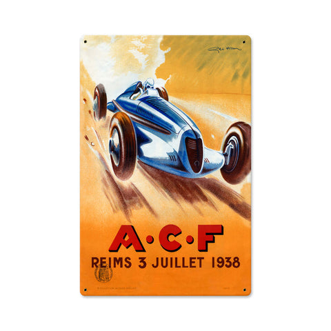 Acf Reims Vintage Sign Metal Sign