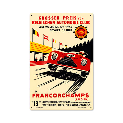 Francorchamps Vintage Sign Metal Sign