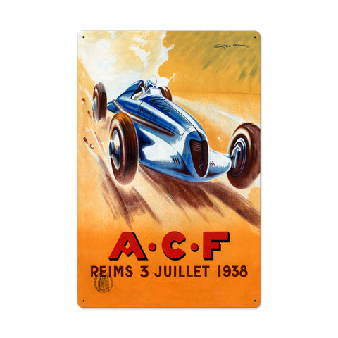 Acf Reims Vintage Sign Metal Sign