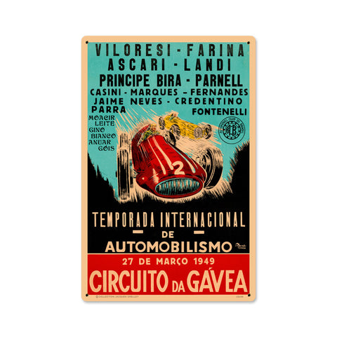 Gavea Circut Vintage Sign Metal Sign