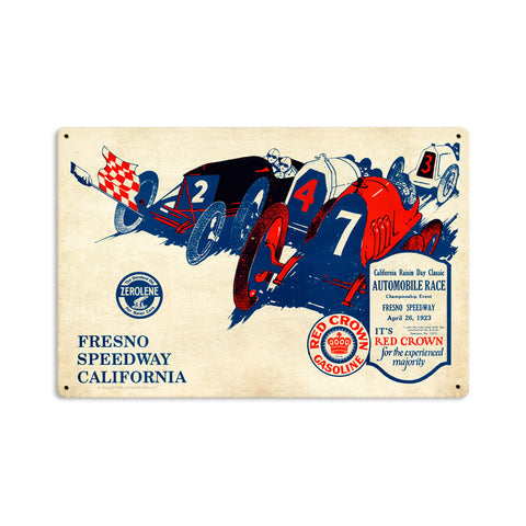 Fresno Speedway Vintage Sign Metal Sign