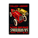 Follow The Crowd Vintage Sign Metal Sign
