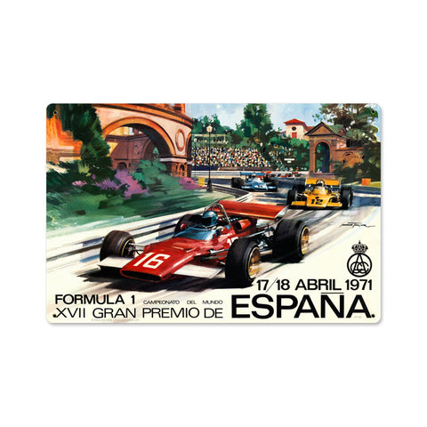 Spanish Formula One Vintage Sign Metal Sign