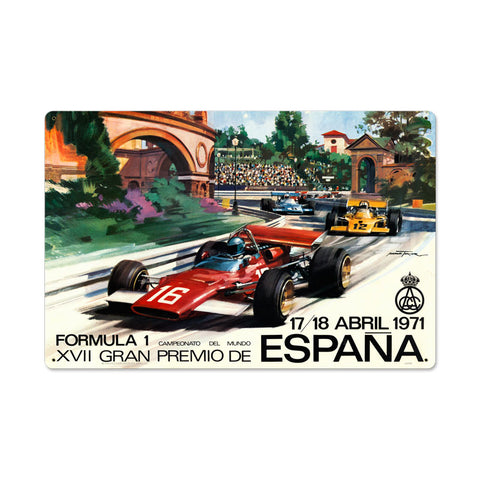 Spanish Formula One Vintage Sign Metal Sign
