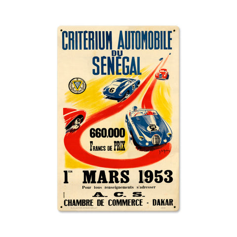 Senegal 1953 Vintage Sign Metal Sign