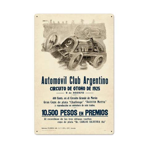 Argentina Grand Prix Vintage Sign Metal Sign