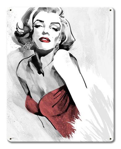 Marilyn's-Pose-Red-Dress-Metal-Sign