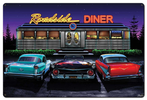 Roadside Diner Metal Sign