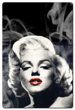 Red Lips Smokey Marilyn Metal Sign