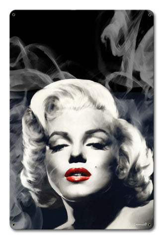 Red-Lips-Smokey-Marilyn-Metal-Sign