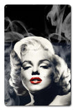 Red Lips Smokey Marilyn Metal Sign