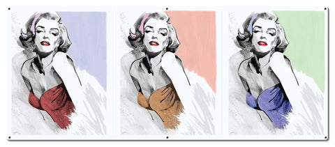 Three-Faces-Of-Marilyn-Metal-Sign