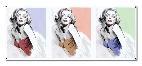 Three-Faces-Of-Marilyn-Metal-Sign