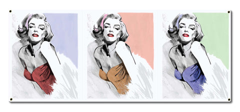 Three Faces Of Marilyn Metal Sign