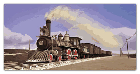 Steam Locomotive Metal Sign