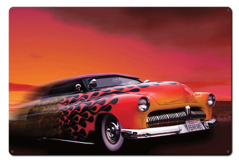 Retro Car 2 Metal Sign