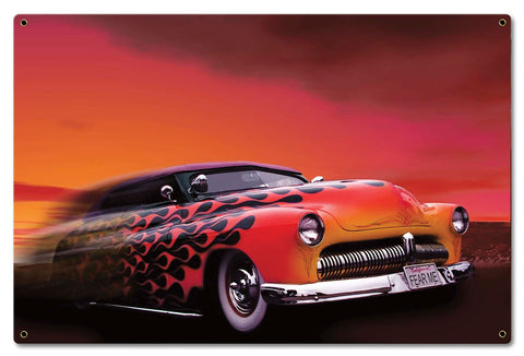 Retro Car 2 Metal Sign