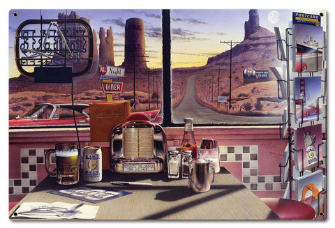 All Night Diner Metal Sign