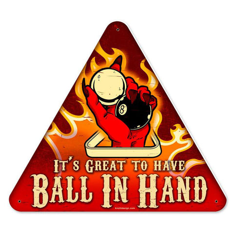 Ball In Hand Vintage Sign Metal Sign
