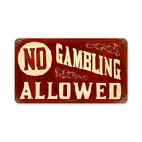 No Gambling Vintage Sign Metal Sign