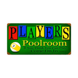 Players Poolroom Vintage Sign Metal Sign