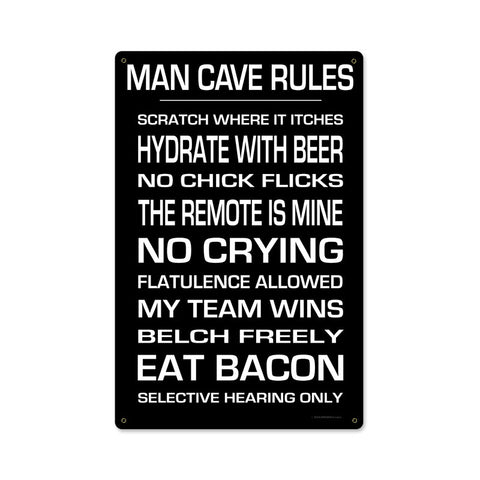Man Cave Rules Vintage Sign Metal Sign