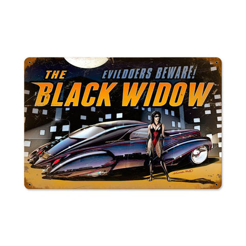 Black Widow Vintage Sign Metal Sign