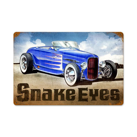 Snake Eyes Hot Rod Vintage Sign Metal Sign