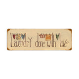 Laundry Done With Love Vintage Sign Metal Sign