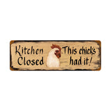 Kitchen Close Vintage Sign Metal Sign