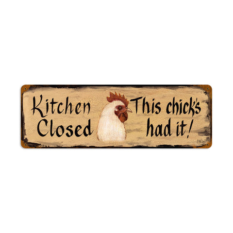 Kitchen Close Vintage Sign Metal Sign