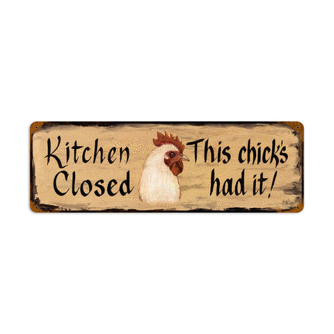 Kitchen-Close-Vintage-Sign-Metal-Sign