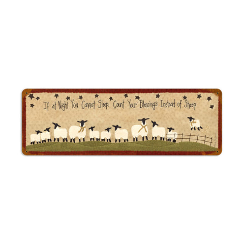 Count Sheep Vintage Sign Metal Sign
