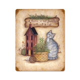 Home With Cat Vintage Sign Metal Sign