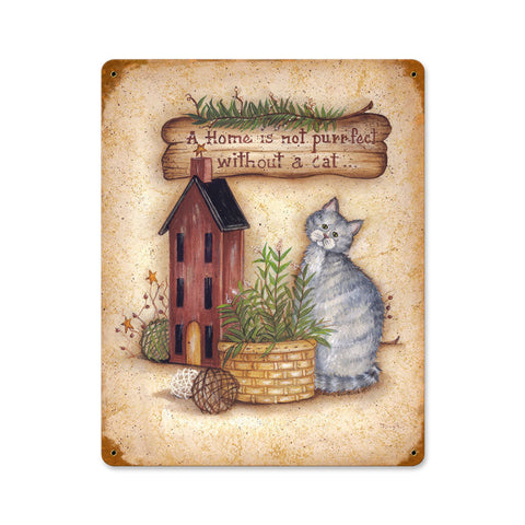 Home-With-Cat-Vintage-Sign-Metal-Sign