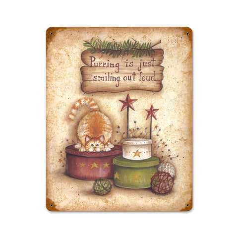 Purring Is Smiling Vintage Sign Metal Sign