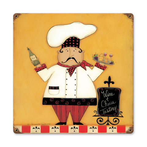 Wine Cheese Vintage Sign Metal Sign